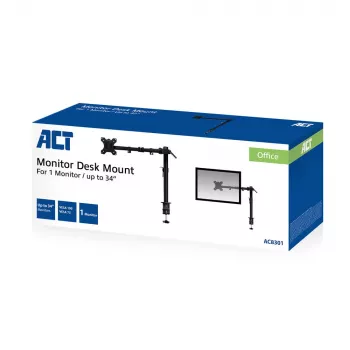 ACT Single monitor arm Clamp/Bolt-through 8 kg 10-32 inch