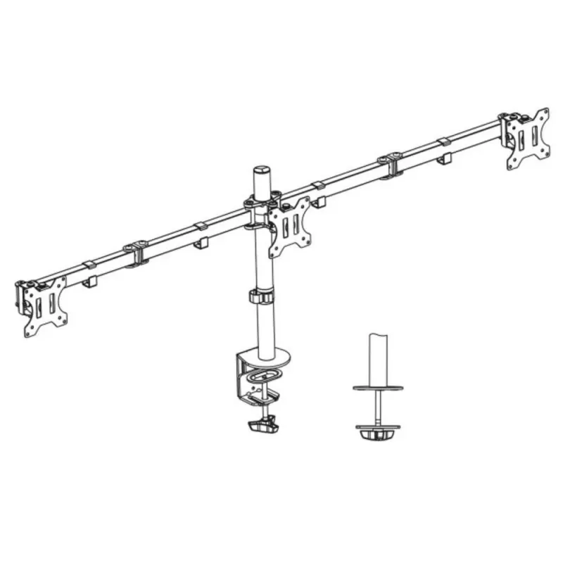 ACT Triple monitor arm Clamp/Bolt-through 30 kg 13-27 inch