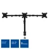 ACT Triple monitor arm Clamp/Bolt-through 30 kg 13-27 inch