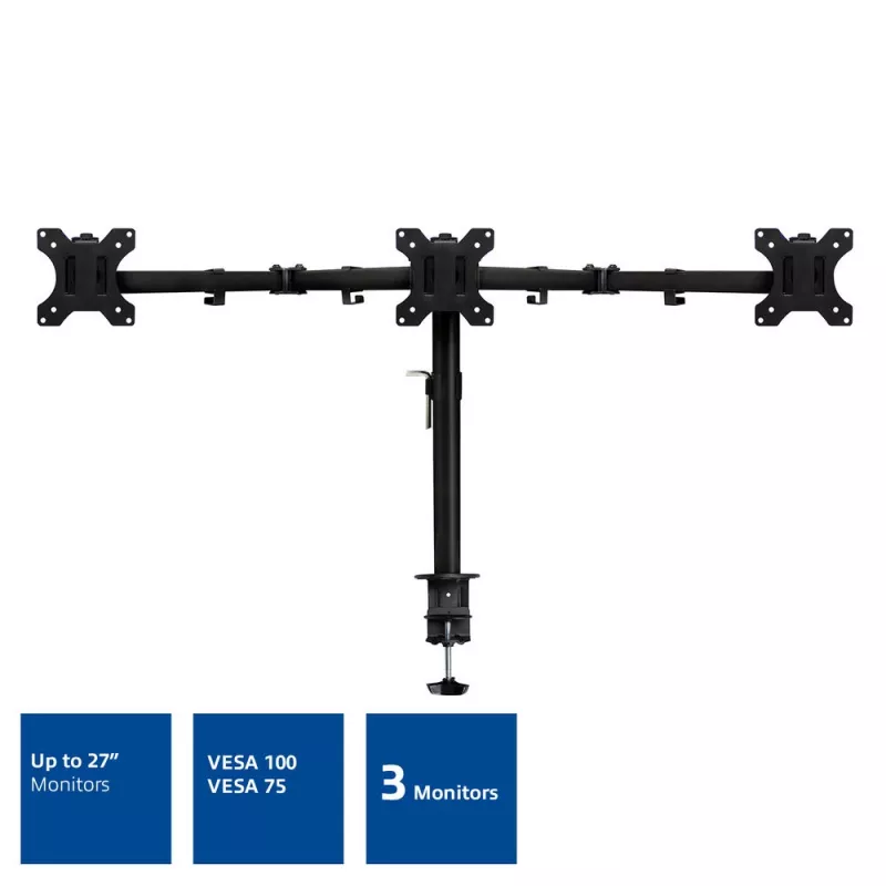 ACT Triple monitor arm Clamp/Bolt-through 30 kg 13-27 inch