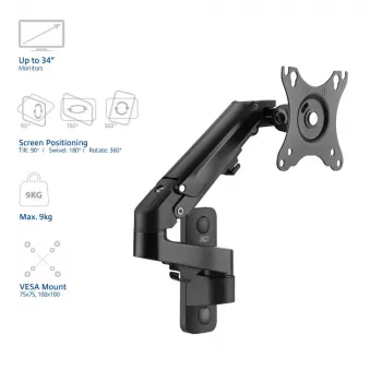 ACT Monitor wall mount with gas spring 1 screen max weight 7 kg