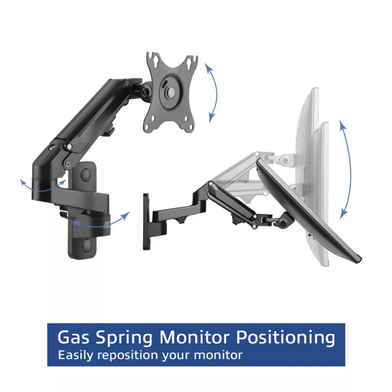 ACT Monitor wall mount with gas spring 1 screen max weight 7 kg