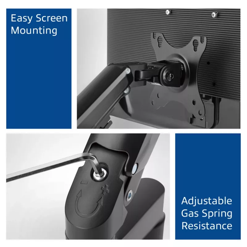 ACT Monitor wall mount with gas spring 1 screen max weight 7 kg