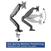 ACT Gas spring monitor arm office Black AC8311 Clamp/Bolt-through 9 kg
