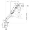 ACT Gas spring monitor arm office Black AC8311 Clamp/Bolt-through 9 kg