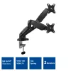 ACT Gas spring dual monitor arm office Clamp/Bolt-through 18 kg