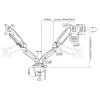 ACT Gas spring dual monitor arm office Clamp/Bolt-through 18 kg