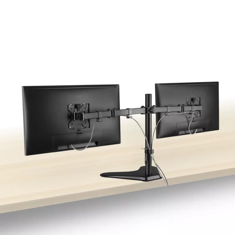 ACT Free standing dual monitor arm AC8320 Max weight 16 kg Min screen 33 cm Max screen 81.3 cm