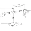 ACT Free standing dual monitor arm AC8320 Max weight 16 kg Min screen 33 cm Max screen 81.3 cm