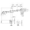 ACT Dual monitor arm office solid pro Clamp/Bolt-through 12 kg 10-32 inch