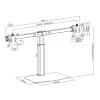 ACT Monitor arm 27 inch office, free standing with gas spring, crossbar, 2 monitors