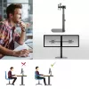 ACT Monitor arm 27 inch office, free standing with gas spring, crossbar, 2 monitors