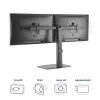 ACT Monitor arm 27 inch office, free standing with gas spring, crossbar, 2 monitors