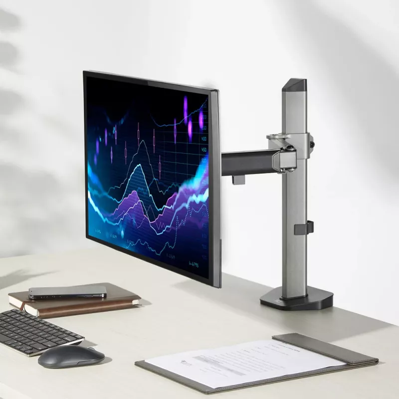 ACT Single monitor arm office silver Clamp/Bolt-through 9 kg 17-32 inch