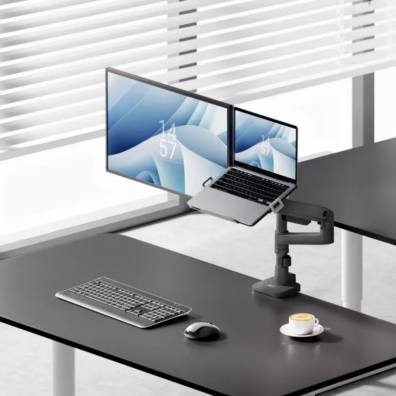 Laptop & monitor arm ACT AC8341 gas spring black 49 inch