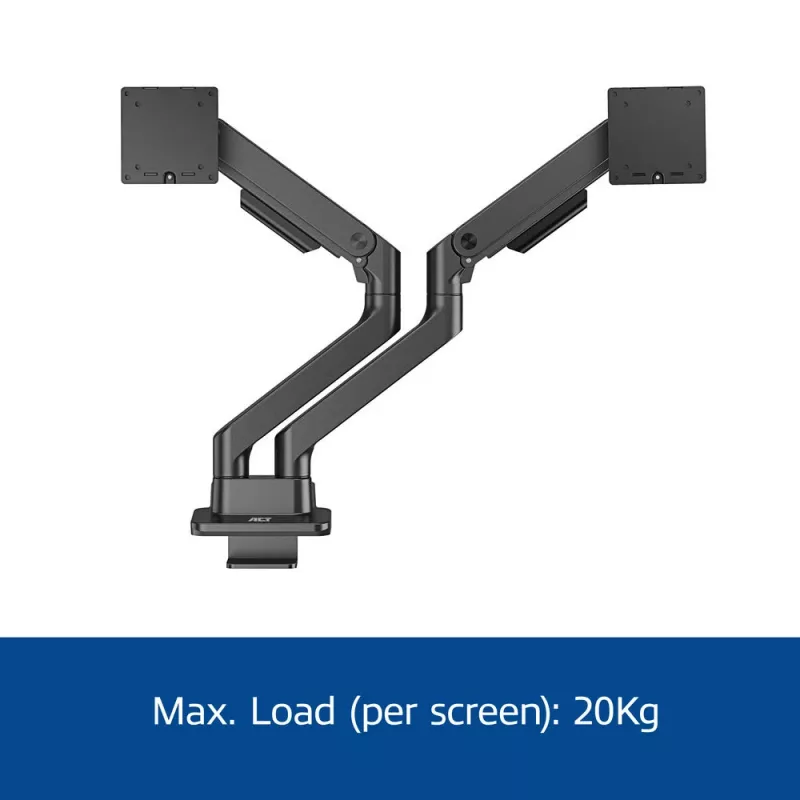 ACT Monitor arm 35 inch office premium, gas spring, 2 monitors