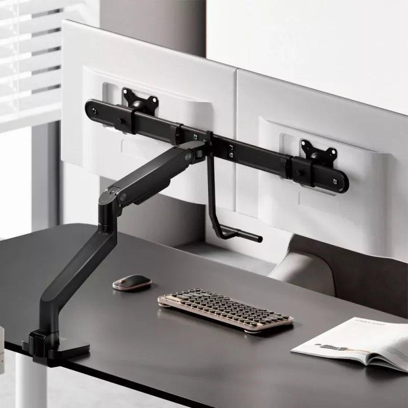 ACT Monitor arm 32 inch office premium, gas spring, crossbar, 2 monitors