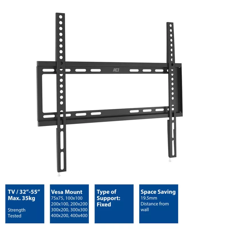 ACT TV Wall Mount 32 inch up to 55 inch VESA 35 kg Black