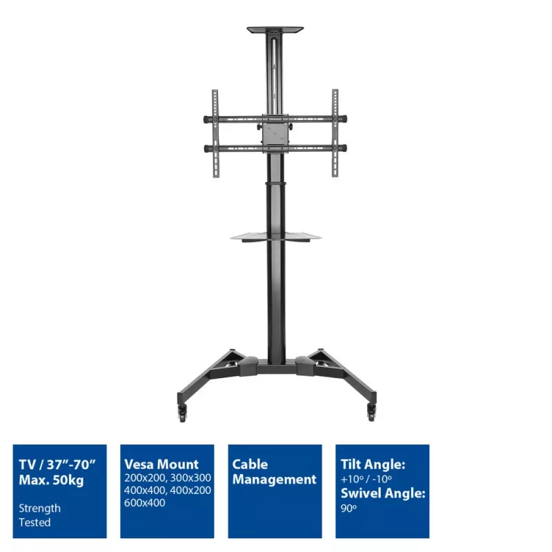 TV mount ACT AC8370 Black 70 inch 50kg capacity VESA 200x200 to 600x400