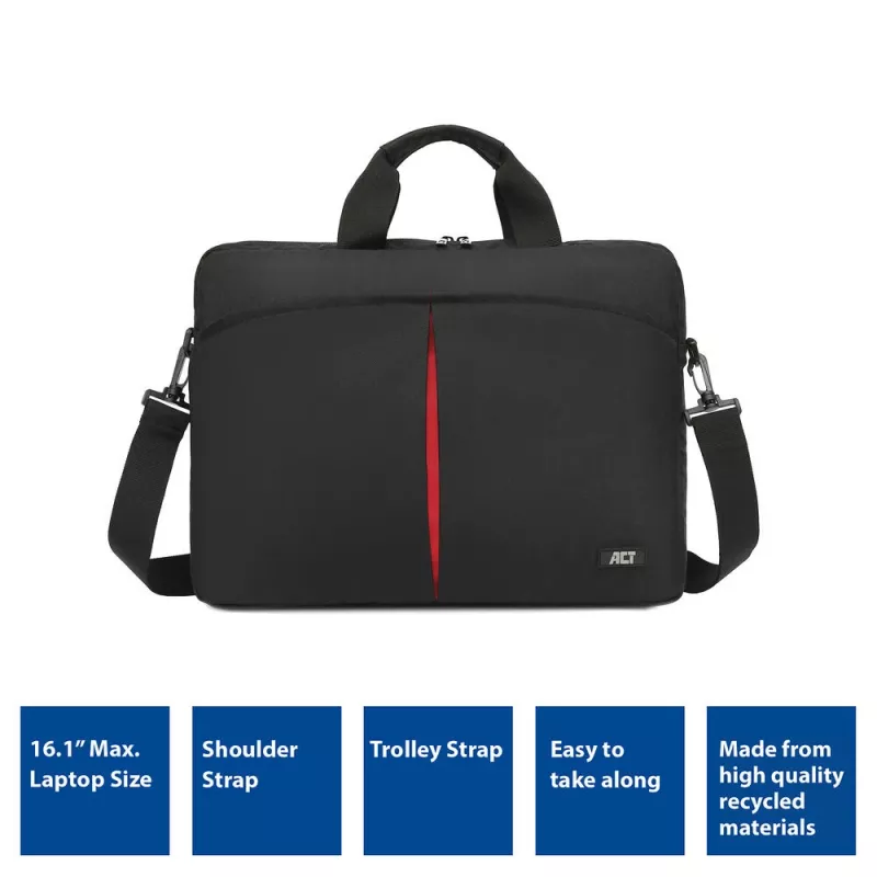 Messenger bag ACT City for laptops up to 16.1 inches recycled plastic