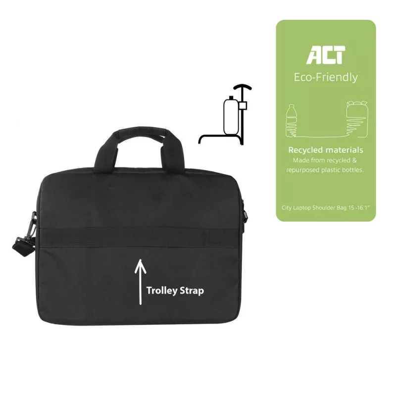 Messenger bag ACT City for laptops up to 16.1 inches recycled plastic