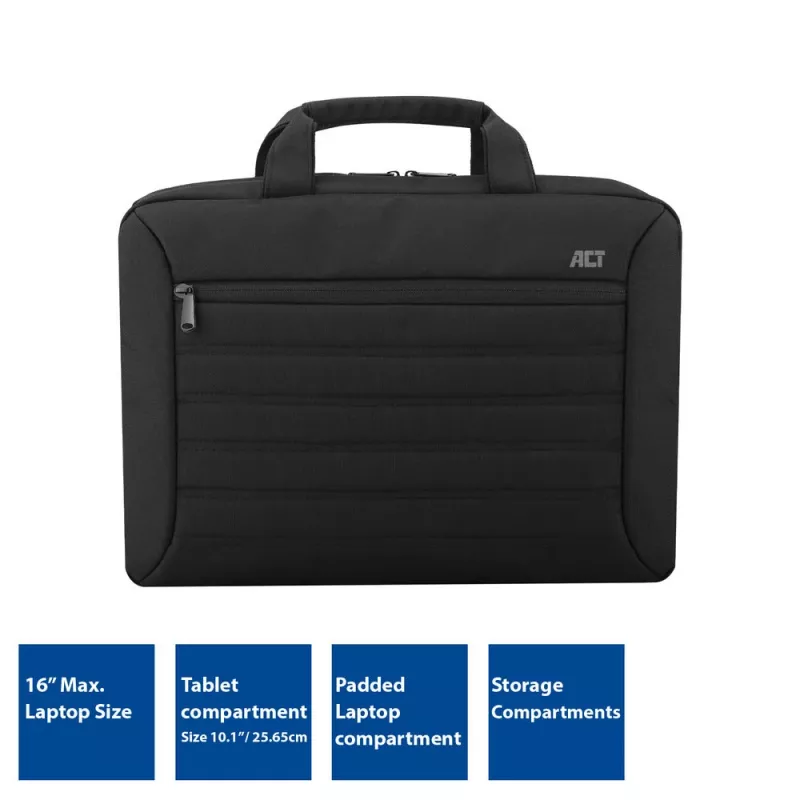 ACT Urban shoulder bag for laptops up to 16”, made from recycled plastic bottles