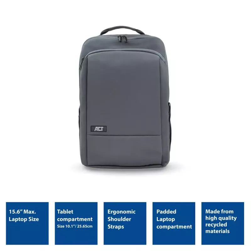 ACT Move backpack for laptops up to 15.6” made from recycled plastic bottles
