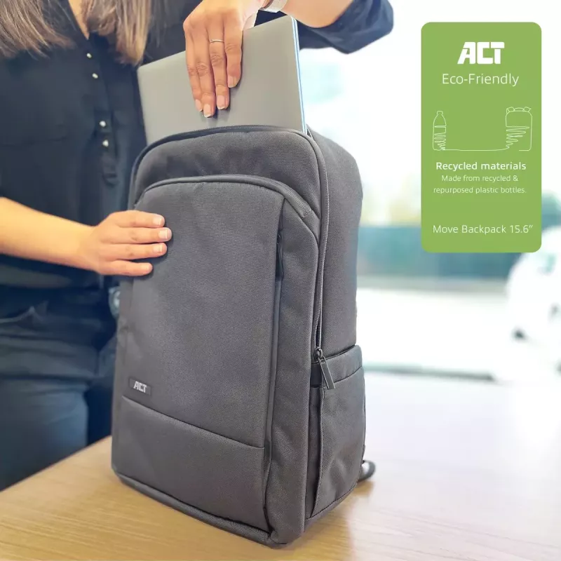 ACT Move backpack for laptops up to 15.6” made from recycled plastic bottles