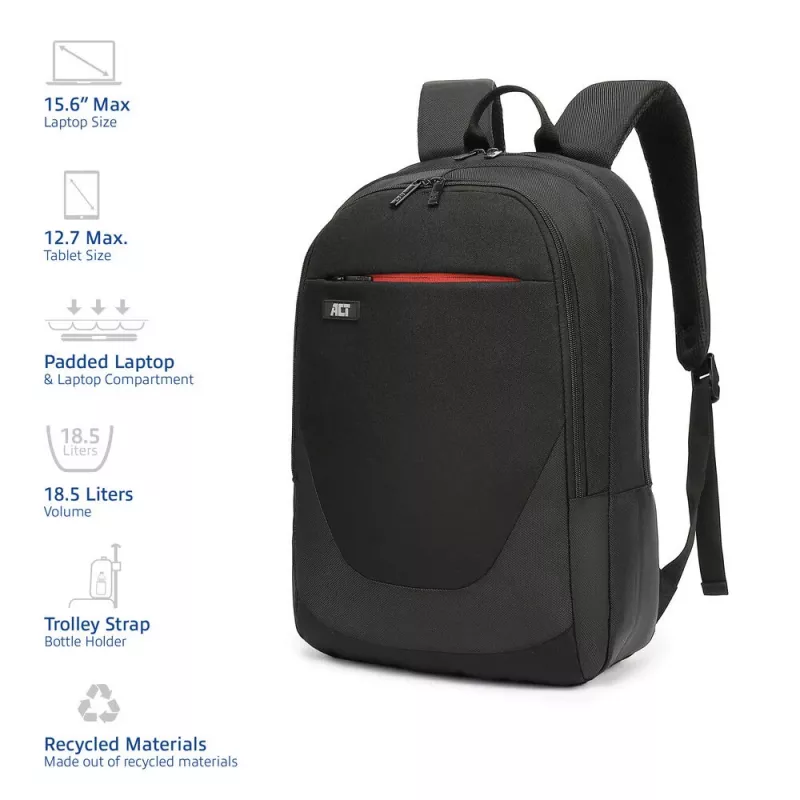 Backpack ACT Suburb for laptops up to 15.6 inches recycled plastic