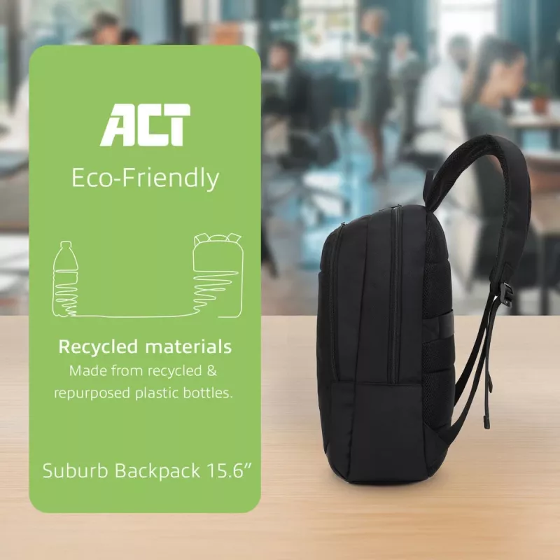Backpack ACT Suburb for laptops up to 15.6 inches recycled plastic