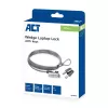 ACT Wedge Laptop Lock with keys Metallic 2m cable