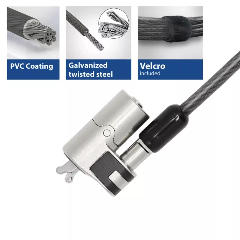 ACT Wedge Laptop Lock with keys Metallic 2m cable