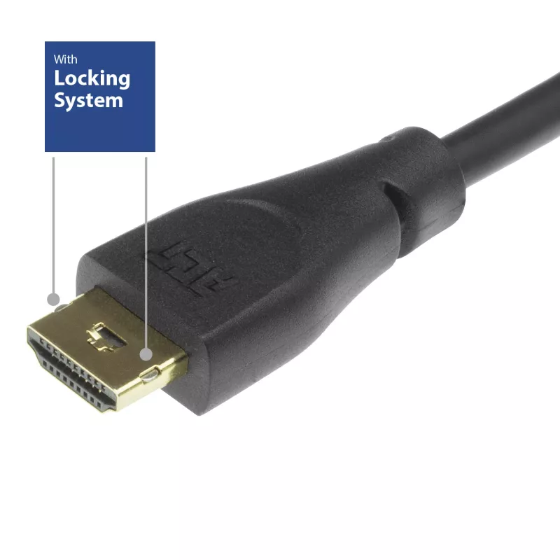 ACT 0.90 meters HDMI 4K Premium Certified Locking Cable v2.0 HDMI-A male - HDMI-A male