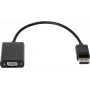 HP DisplayPort To VGA Adapter, DisplayPort, VGA, Male, Male, Black, Male/Male