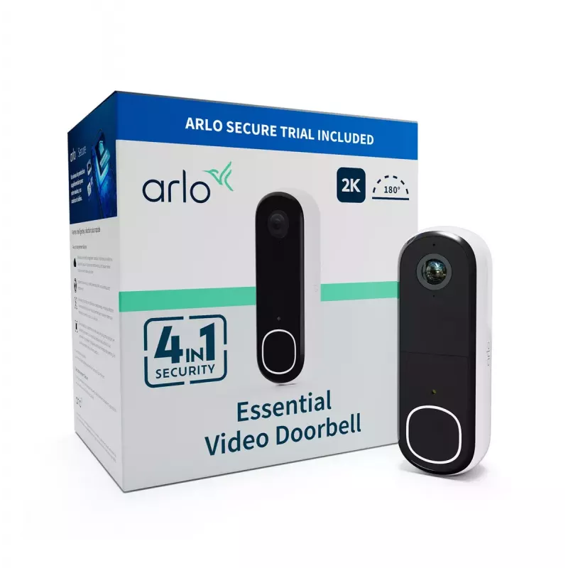 Video Doorbell Arlo Essential 2K White 1944p 180° Field of View
