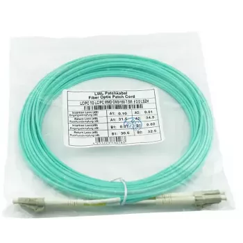 Fibre optic cable BlueOptics BK843A-BO 50m LC OM3 Aqua