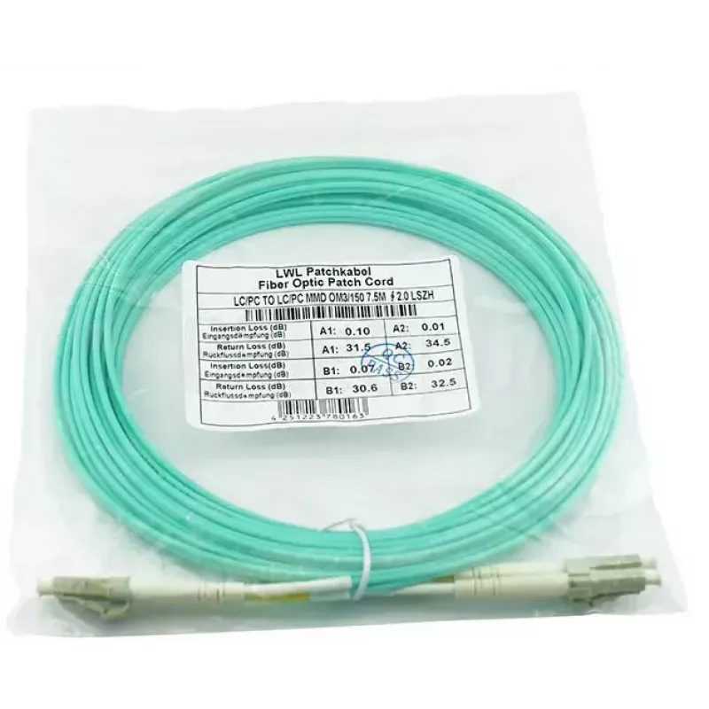 Fibre optic cable BlueOptics BK843A-BO 50m LC OM3 Aqua