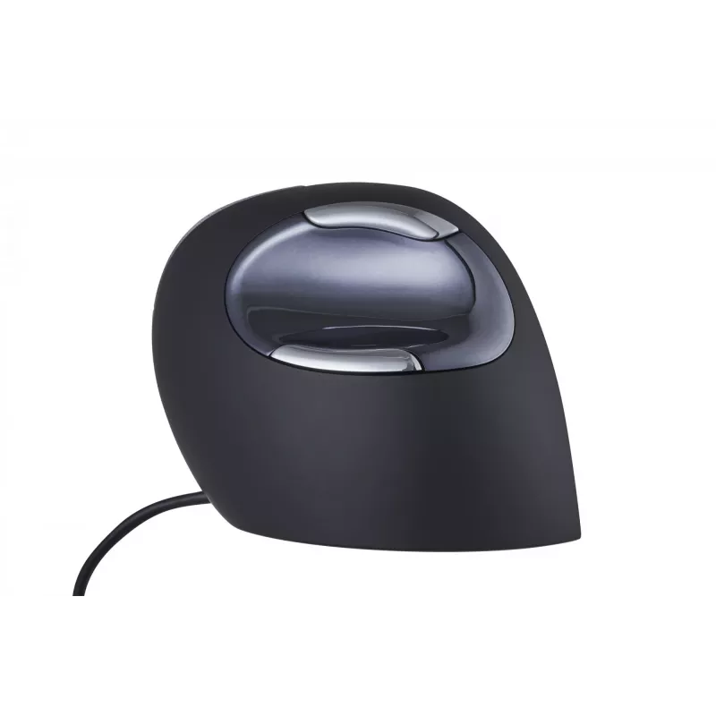 BakkerElkhuizen Evoluent D Large, Right-hand, Vertical design, Laser, USB Type-A, 3200 DPI, Black, Grey, Silver