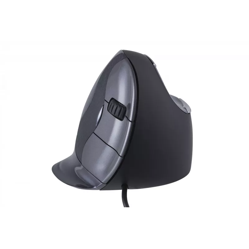 BakkerElkhuizen Evoluent D Large, Right-hand, Vertical design, Laser, USB Type-A, 3200 DPI, Black, Grey, Silver