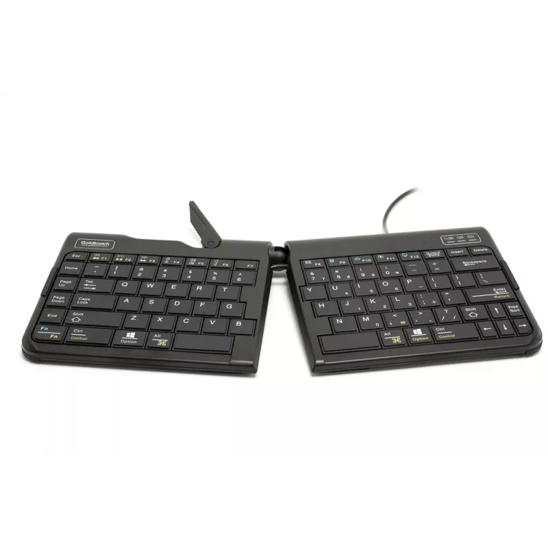 BakkerElkhuizen Goldtouch Travel Go2 Wired DE Qwertz, Mini, Wired, USB, Scissor key switch, QWERTZ, Black