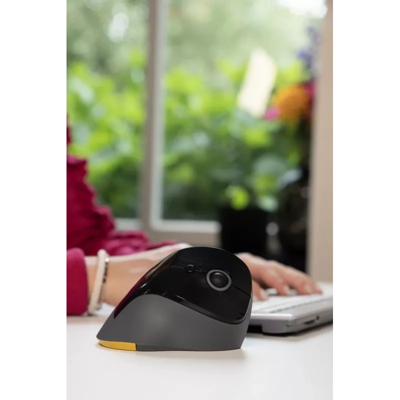 BakkerElkhuizen PRF Mouse Wireless Dark Grey, Right-hand, Vertical design, Optical, RF Wireless, 1600 DPI, Black, Grey
