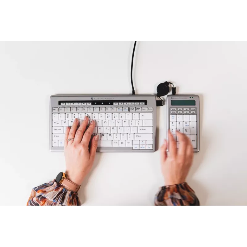 BakkerElkhuizen S-board 840 Numeric Keyboard, USB, PC, 1.2 m, Light grey, White