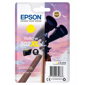 Epson Singlepack Yellow 502XL Ink, High (XL) Yield, Yellow, Pigment-based ink, 6.4 ml, 1 pc(s), 470 pages
