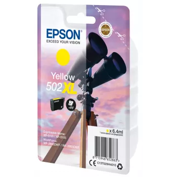 Epson Singlepack Yellow 502XL Ink, High (XL) Yield, Yellow, Pigment-based ink, 6.4 ml, 1 pc(s), 470 pages
