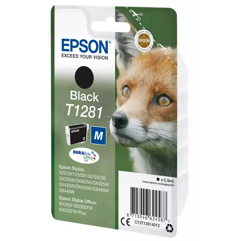 Epson T1281 Fox Singlepack Ink Cartridge Black