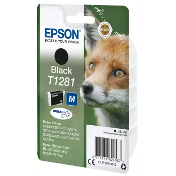 Epson Fox Singlepack Black T1281 DURABrite Ultra Ink, Black, Pigment-based ink, 5.9 ml, 1 pc(s)