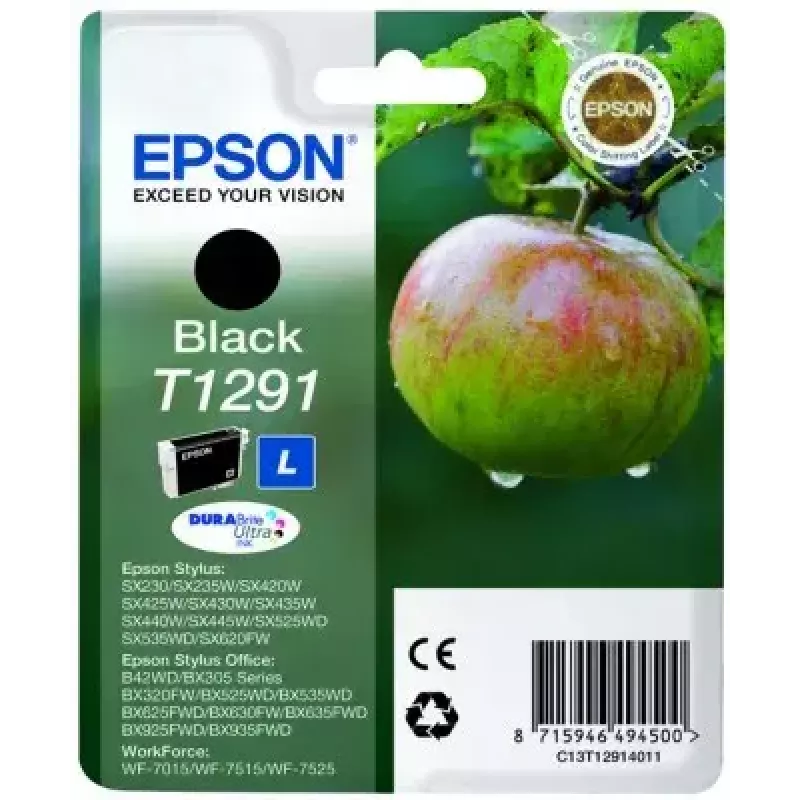 Ink cartridge Epson T1291 DURABrite Ultra — black pigment single pack, 1 pc