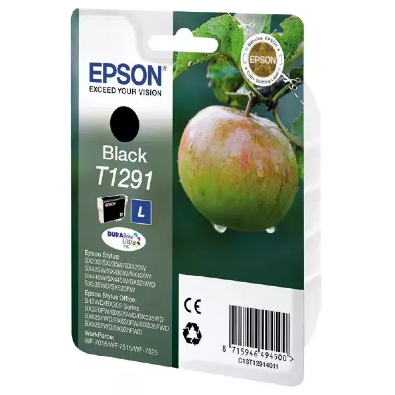 Ink cartridge Epson T1291 DURABrite Ultra — black pigment single pack, 1 pc
