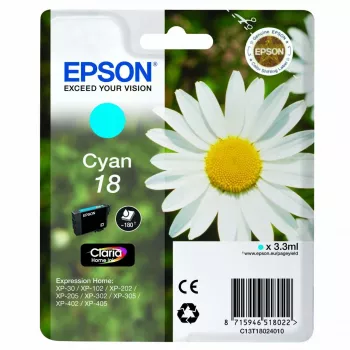 Epson Daisy Singlepack Cyan 18 Claria Home Ink, Photo cyan, Dye-based ink, 1 pc(s)