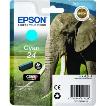 Epson Elephant Singlepack Cyan 24 Claria Photo HD Ink